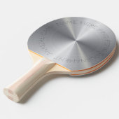 銀メタリックパーソナライズされたラジアルテクスチャ 卓球ラケット (正面アングル)