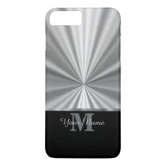 銀メタリックフェイクブラックモノグラム Case-Mate iPhoneケース (裏面)