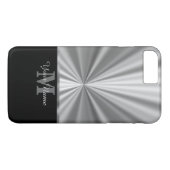 銀メタリックフェイクブラックモノグラム Case-Mate iPhoneケース (裏面(横))