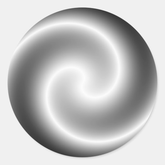 銀メタリック渦巻き丸シール ラウンドシール (正面)