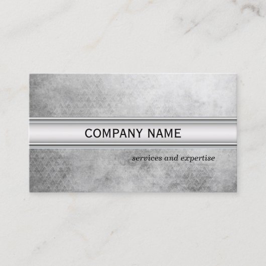 銀メタリック白黒プロフェッショナル 名刺 (正面)