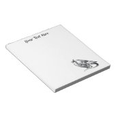 銀メタリック・ドラゴン ノートパッド (アングル)