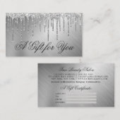 銀メタルグリッタードリップギフト券 名刺 (正面/裏面)