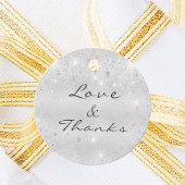 銀メタルグリッター感謝していダスユー結婚ズ フェイバータグ