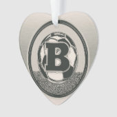 銀メダルのサッカーのモノグラムの手紙B オーナメント (正面)