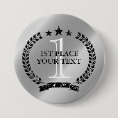銀メダルローレルリースクレスト1位勝者 缶バッジ (正面)