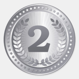 銀メダル2位決定者ステッカー ラウンドシール