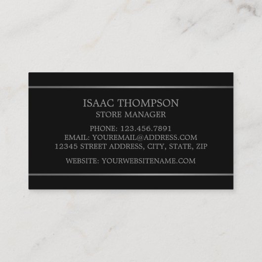 銀モダンが並んだ宝石商 名刺 (裏面)