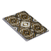 銀モダンと金ゴールドと黒のパターン ノートブック (右側)