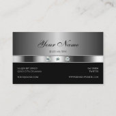 銀モダンと黒と明るいダイヤフェイクン 名刺 (裏面)