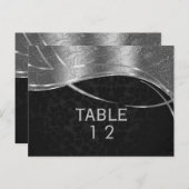 銀モダンと黒のダマスク ポストカード (正面/裏面)