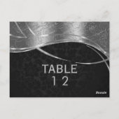 銀モダンと黒のダマスク ポストカード (裏面)