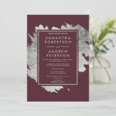 銀モダンの筆跡 招待状 (スタンド正面)