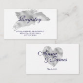 銀モダンの結婚登録票 エンクロージャーカード (正面/裏面)