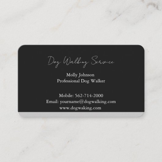 銀モダンアクセント付き黒の名刺 名刺 (正面)