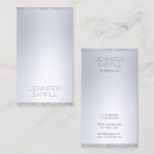 銀モダンエレガントグリッターシンプルプロフェッショナル 名刺 (正面/裏面)