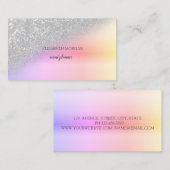 銀モダンエレガントグリッター《写真》ぼけ味グラデーション 名刺 (正面/裏面)