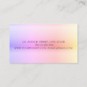 銀モダンエレガントグリッター《写真》ぼけ味グラデーション 名刺 (裏面)