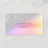 銀モダンエレガントグリッター《写真》ぼけ味グラデーション 名刺 (正面)