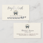 銀モダンエレガントハート、ホワイトロータス ロイヤリティカード (正面/裏面)