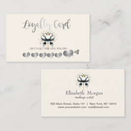 銀モダンエレガントハート、ホワイトロータス ロイヤリティカード