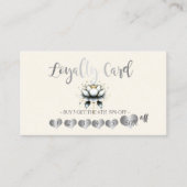 銀モダンエレガントハート、ホワイトロータス ロイヤリティカード (正面)