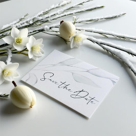 銀モダンエレガント冬の離れ水色 ポストカード