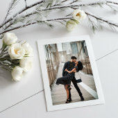 銀モダンエレガント冬の離れ水色 招待状