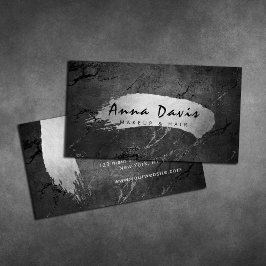 銀モダンエレガント筆のメイクアップ 名刺