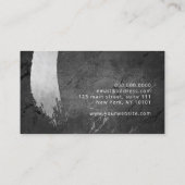 銀モダンエレガント筆のメイクアップ 名刺 (裏面)