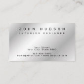 銀モダンエレガント線・黒線ビジネスカー 名刺 (裏面)