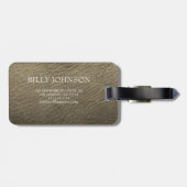 銀モダンエレガント金モノグラムの属名L ラゲッジタグ (裏面横)