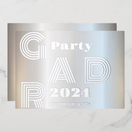 銀モダングラードパーティー 箔招待状