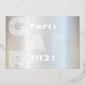 銀モダングラードパーティー 箔招待状 (正面)