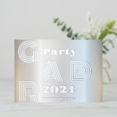 銀モダングラードパーティー 箔招待状 (立ち正面)