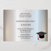 銀モダングラードパーティー 箔招待状 (裏面)