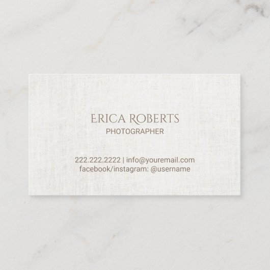 銀モダングリッターカメラエレガント撮影 名刺 (裏面)