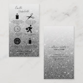 銀モダングリッターキャンドル気に名刺 名刺 (正面/裏面)