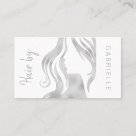 銀モダングリッターグレー及び白美容師 名刺