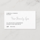 銀モダングリッターグレー及び白美容師 名刺 (裏面)