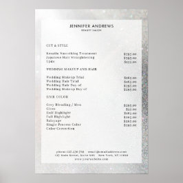 銀モダングリッターサロン価格表 ポスター