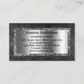 銀モダングリッタースタイリッシュ名刺 名刺 (裏面)