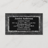 銀モダングリッタースタイリッシュ名刺 名刺 (裏面)