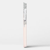 銀モダングリッタードリップ、バラ金ゴールド、モノグラム Case-Mate iPhoneケース (裏面 / 左)