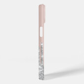 銀モダングリッタードリップ、バラ金ゴールド、モノグラム Case-Mate iPhoneケース (裏面 / 右)