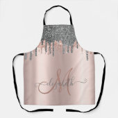 銀モダングリッタードリプスバラ金ゴールドモノグラム エプロン (正面)