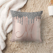 銀モダングリッタードリプスバラ金ゴールドモノグラム クッション (ブランケット)