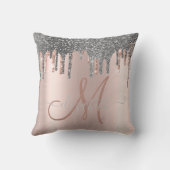 銀モダングリッタードリプスバラ金ゴールドモノグラム クッション (裏面)