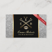 銀モダングリッターヘアメイクアップギフト券 割引カード (正面)