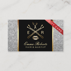 銀モダングリッターヘアメイクアップギフト券 割引カード